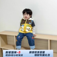 跨境长裤2026年秋季新款男童裤子卡通刺绣女童裤子童装一件代发