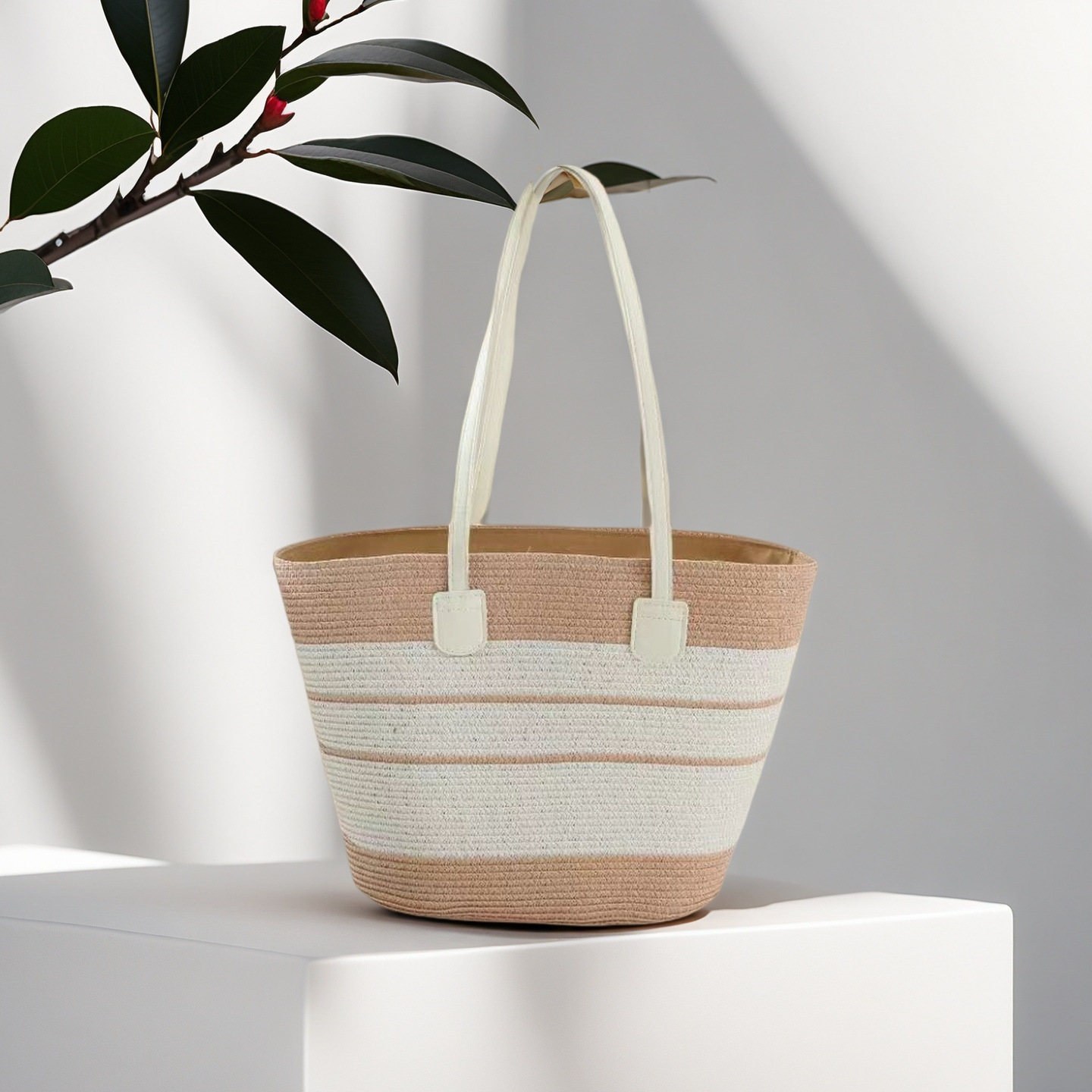 Bolso de paja femenino verano estilo ins 2024 nuevo estilo playa playa playa al aire libre vacaciones bolso de hombro de gran capacidad