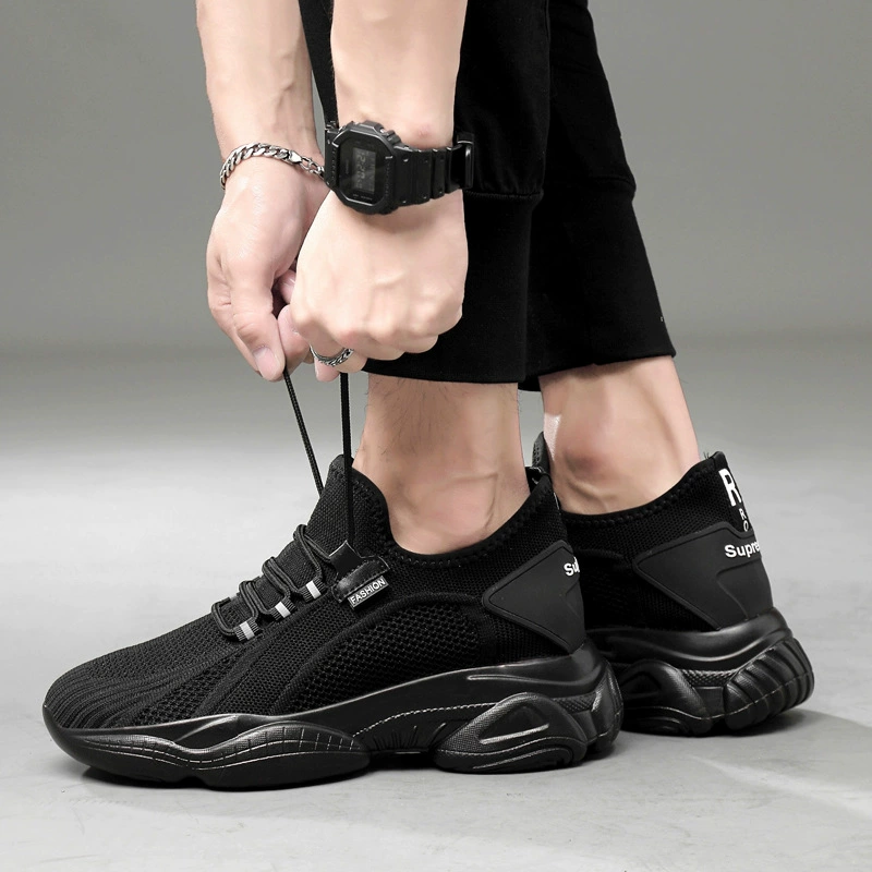 Summer invisible sports high shoes for leisure, men's footwear, 6cm