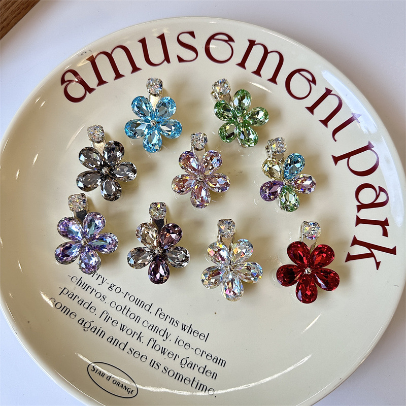 Clip headdress South Korea fashion rhinestone sweet small size bangs side hairpin hair accessories girl top clip Press clip