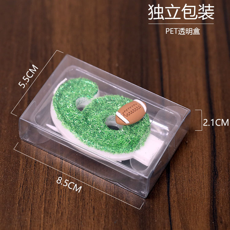 Vela de cumpleaños digital niño rugby pastel vela verde fresco deportes serie Vela productos transfronterizos