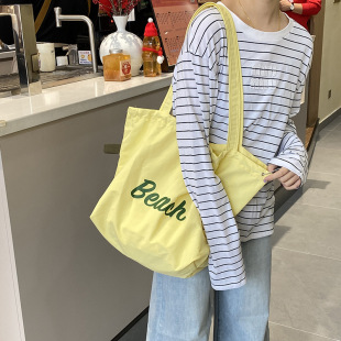 high quality Version Canvas Bag New Large Capacity Women's Instagram Style Shoulder Bag Tote Bag Korean Style Artistic All-match Casual