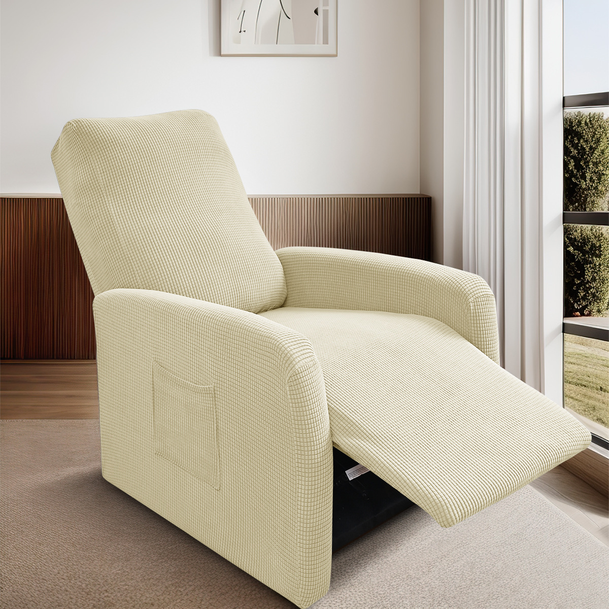 Amazonas impermeable elástico pelusa pequeña cubierta de sofá Chivas granos de maíz de una sola persona cubierta de sillón de descanso tipo split