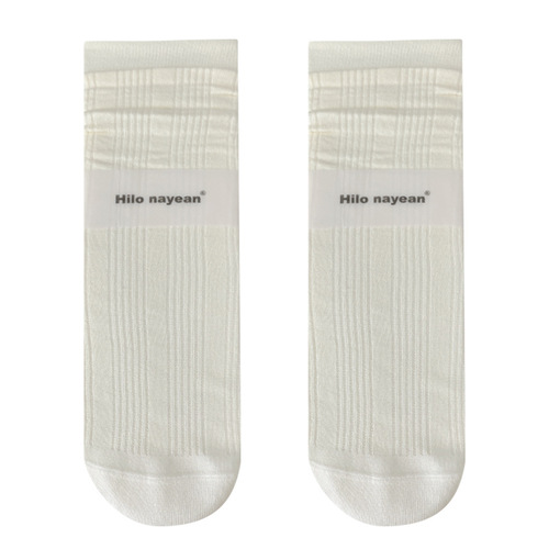 Thin socks for women with lace-up summer seamless pile socks Korean minimalist breathable summer rolled edge women's socks daily wear 