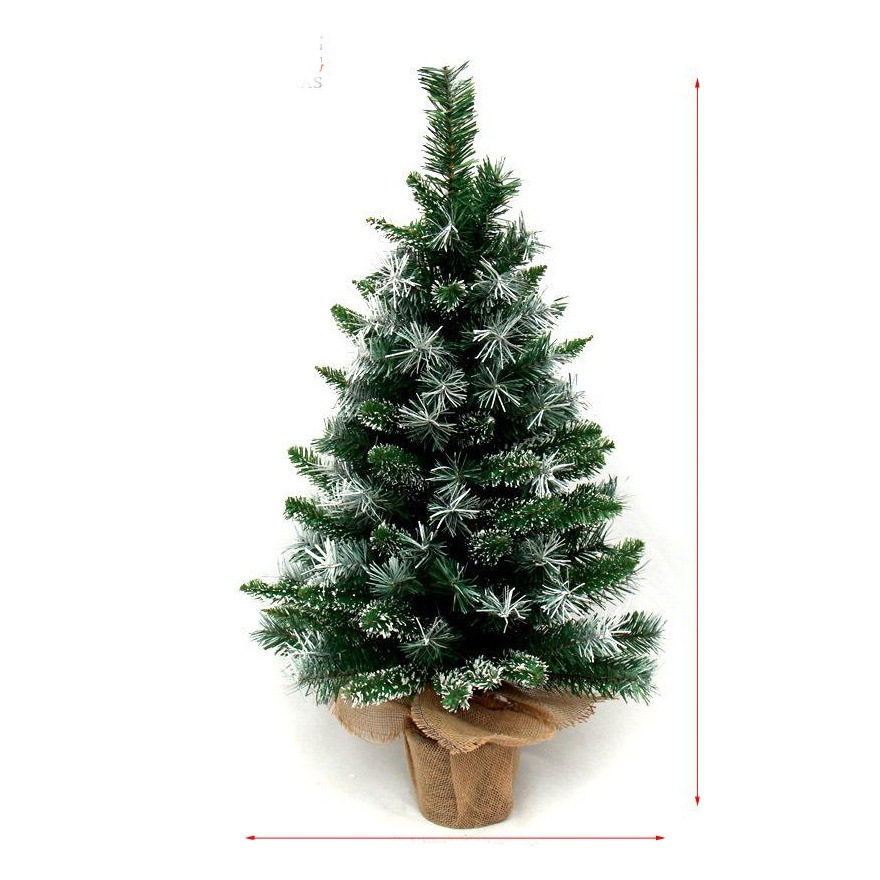 Nuevo árbol de Navidad 60cm señaló blanco mezclado hoja Lino pequeño árbol de Navidad mini escritorio decoraciones del árbol de Navidad