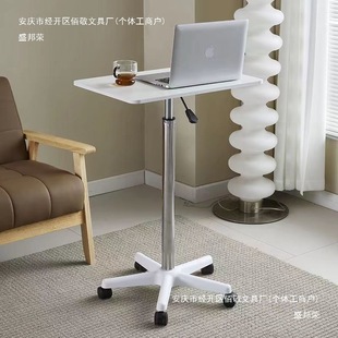Movable Lift Table Standing Workbench Small Sofa Bedside Table Laptop Desk Tablecloth Wood