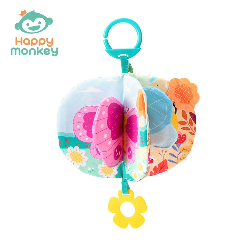 Happy monkey 3D libro de tela de cola tridimensional para la cognición de animales, juguetes para niños que no pueden desgarrarse y morderse