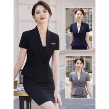 职业西装套装女2024夏季短袖气质珠宝店美容院酒店前台工作服薄款