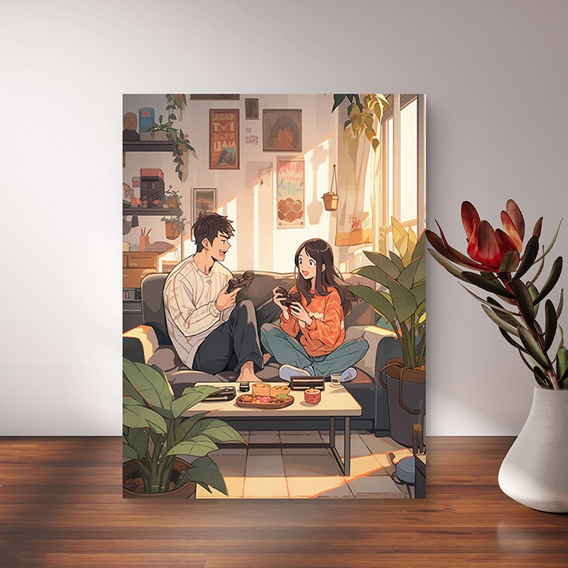 Pintura al óleo digital DIY paisaje floral pintada a mano pintada al óleo pintada decoración de la sala de estar pintada colgante de alta calidad pintura descomprimida image 21