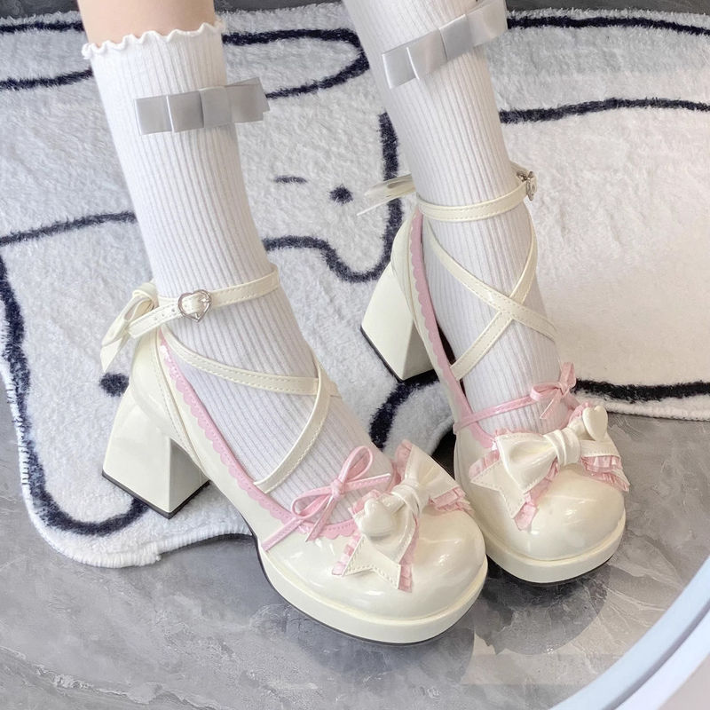 Thick heel shoes cute hot girl shoes with skirt fairy sweet Lolita high heels 2024 new waterproof platform Thick heel shoes cute hot girl shoes with skirt fairy sweet Lolita high heels 2024 new waterproof platform