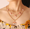 Long fashionable necklace, rainbow pendant, universal accessory, 2021 years, wholesale