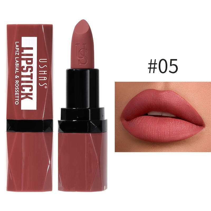 USHAS European and American Cross-border spot terciopelo mate lápiz labial textura brillante no es fácil de decolora esmalte de labios LP2283