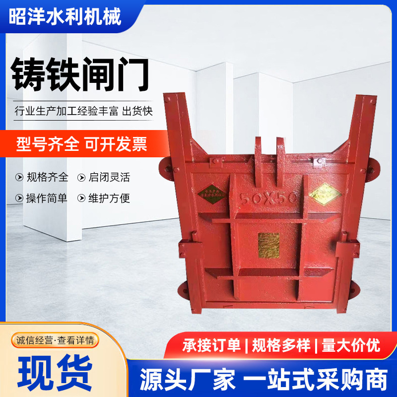 方形铸铁闸门 平板铸铁镶铜闸门 河道污水厂闸门双向止水闸门缓闭