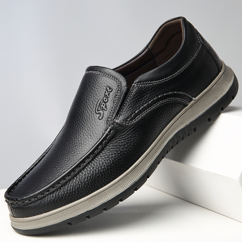 Otoño casual slip-on zapatos de los hombres bajos-top slip-on zapatos de los hombres de mediana edad y ancianos de fondo suave zapatos de papá