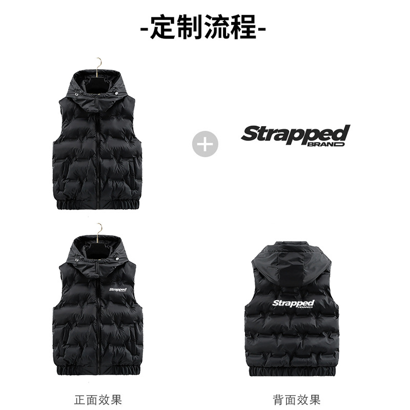 Energía transfronteriza de grafeno desmontable con capuzas abrazadera de caballo al aire libre estilo de moda de algodón plumón chaleco casual logotipo impresa