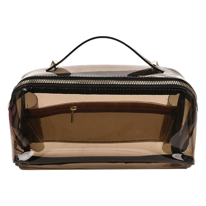 2023 estilo coreano bolsa de cosméticos portátil de gran capacidad de las mujeres de moda de alto grado Portátil Bolsa de lavado de viaje bolsa de almacenamiento transparente