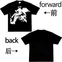 特大柄貿易Tシャツ 男女兼用 レトロY2KプリントTシャツ ストリートトレンド 男女兼用 クロスボーダー ヨーロッパとアメリカンスタイルのTシャツ