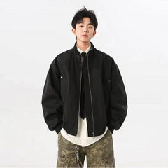 男性式立襟廊型ジャケット春秋新作男性卸売り価格街頭コーチ肩幅ファスナー男