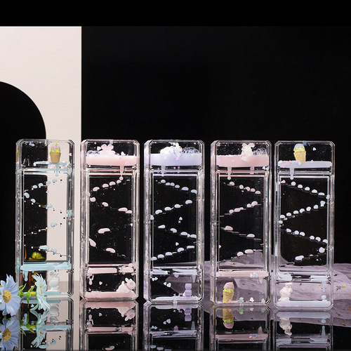 Rectangular cartoon necklace rabbit oil drop hourglass office desk decoration ornaments student birthday gift children's toys