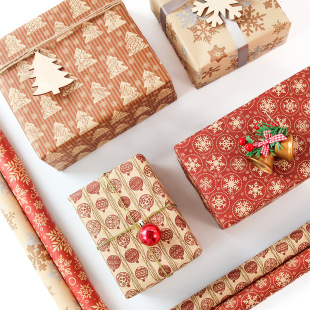 New Christmas Color Printing Gift Paper Amazon Wrapping Paper Christmas Holiday Gift Box Boutique Cowhide Wrapping Paper