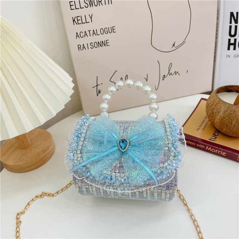 Bolso de crossbody de las muchachas del estilo de Chanel bolso de La Perla princesa de la manera del bolso de hombro de la cadena de los niños bolsa de accesorios