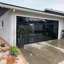 镜面别墅家用车库门翻板门 智能远程遥控手机电动防盗车库门