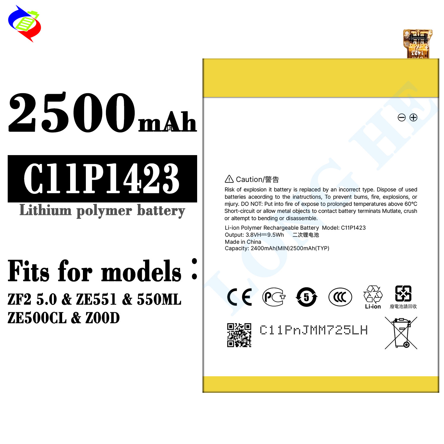 适用华硕ZF2 5.0/ZE551/550ML/ZE500CL/Z00D手机电池C11P1423批发