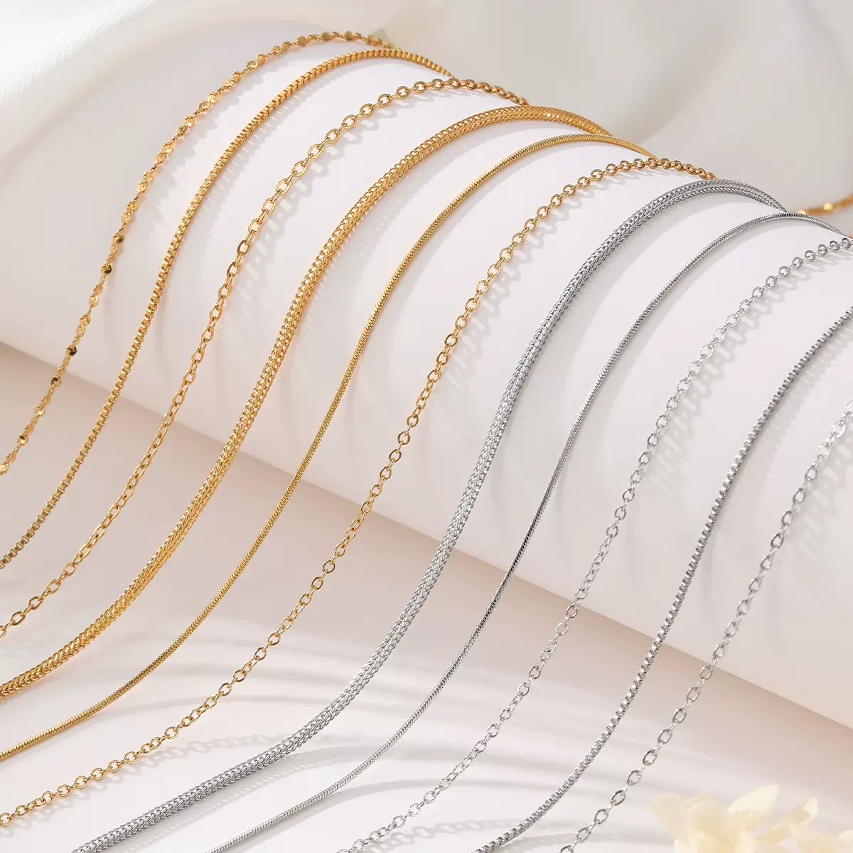 众兴饰品素链无坠项链不锈钢链条肖邦链满天星锁骨链东莞钛钢饰品