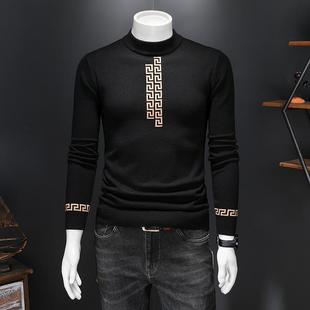 72030 2025 Autumn and Winter Men's New Wool Knitwear Thickeneded Warm Base Knitwear