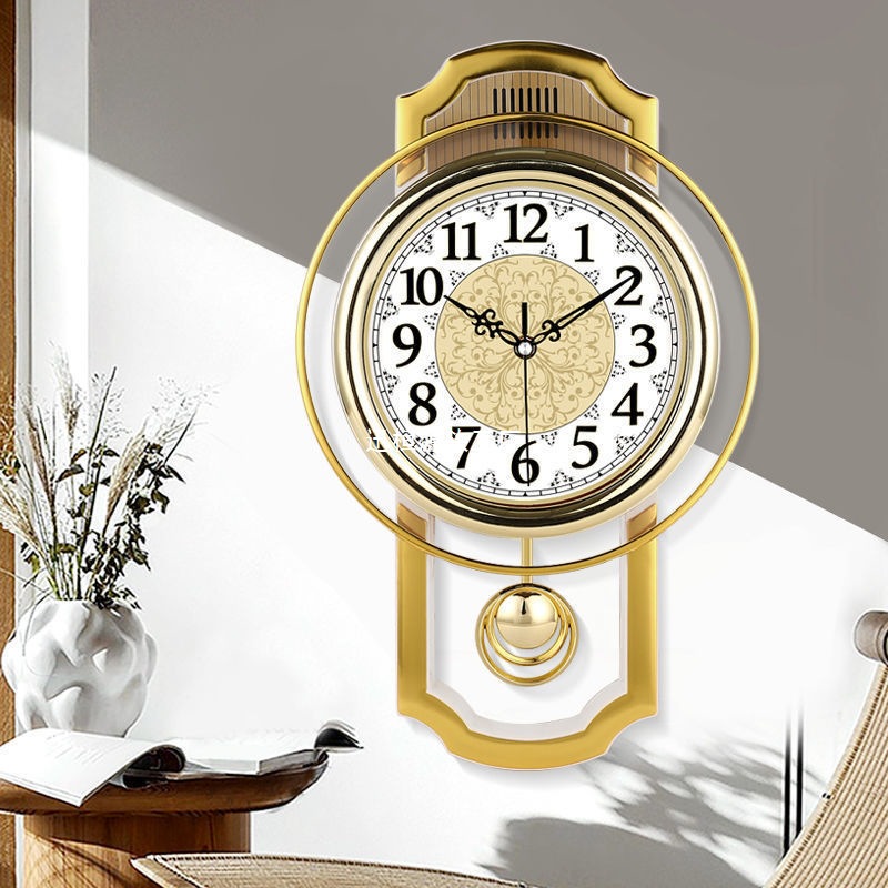 European Retro Swing Wall Clock Living Room Simple Fashion Wall Clock Bedroom Silent Quartz Clock Modern Clock