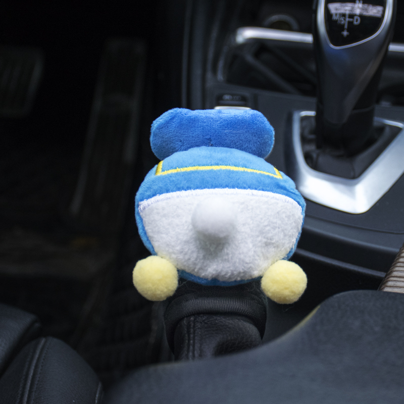 13#핸드브레이크 커버 - 블루 오리 엉덩이 - 피부 친화적인 플러시 천 - 블랙