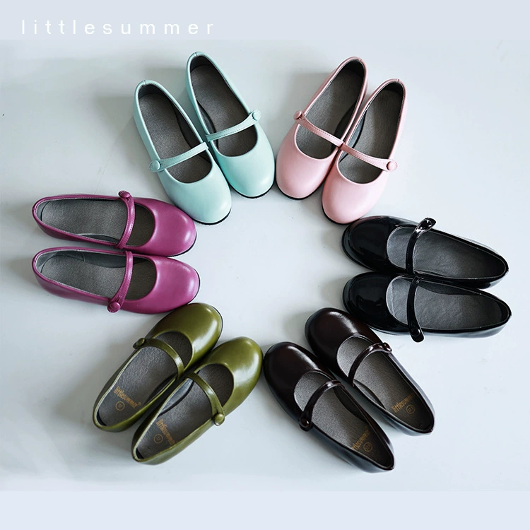 Littlesummer 22, новинка для весны, лета и осени, нескользящая кожаная обувь из воловьей кожи в стиле ретро, одно слово