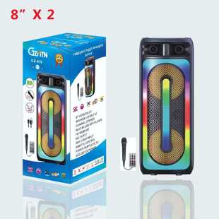 Factory New Wholesale Bluetooth Speaker Private Model Portable Dual 8inch Square Dance Mobile Rgb Light Colorful In-Stock Speaker