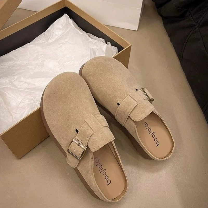 Женские ботинки Birkenstock на толстой подошве для верхней одежды 2025 года: лето, осень и зима, новый стиль, ленивые одноногие Birkenstock полуподошвки