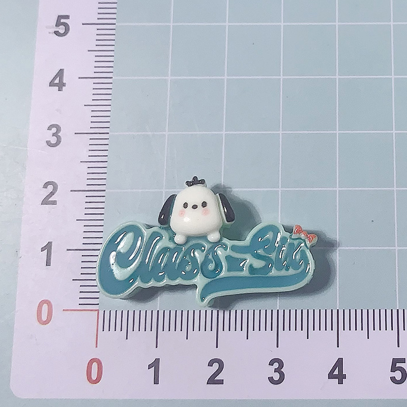 Caricatura Inglés Animal Diy Accesorios de resina Crema Adjustación de cabello Teléfono móvil agujero agujero botón de zapatos parche hecho a mano