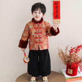 男童中国风时尚洋气唐装冬季古风新品唐装拜年服新年拜年服批发