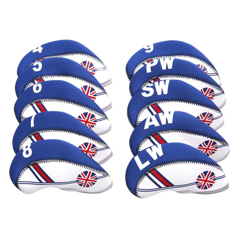 Juego de palos Juego de gorra digital Juego de accesorios de práctica Golfheadcover Juego de hierros Juego de palos de golf con bandera nacional