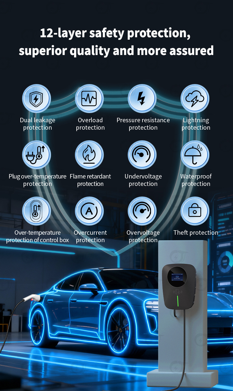 Cross-border export national standard GB/T pure copper charging gun 3.5kw car charger BYD wall-mounted charging station
