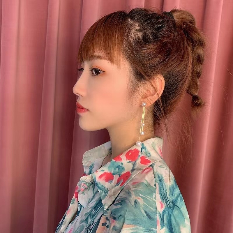 Tassel Pattern Elegant Simple Style Tassel Inlay Alloy Artificial Pearls Drop Earrings