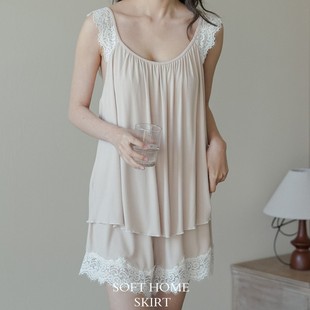 With Chest Pad 7609 Suspender Pajamas Two-Piece Set Sexy Lace Vest Women's Summer Thin Pants Home Wear Set