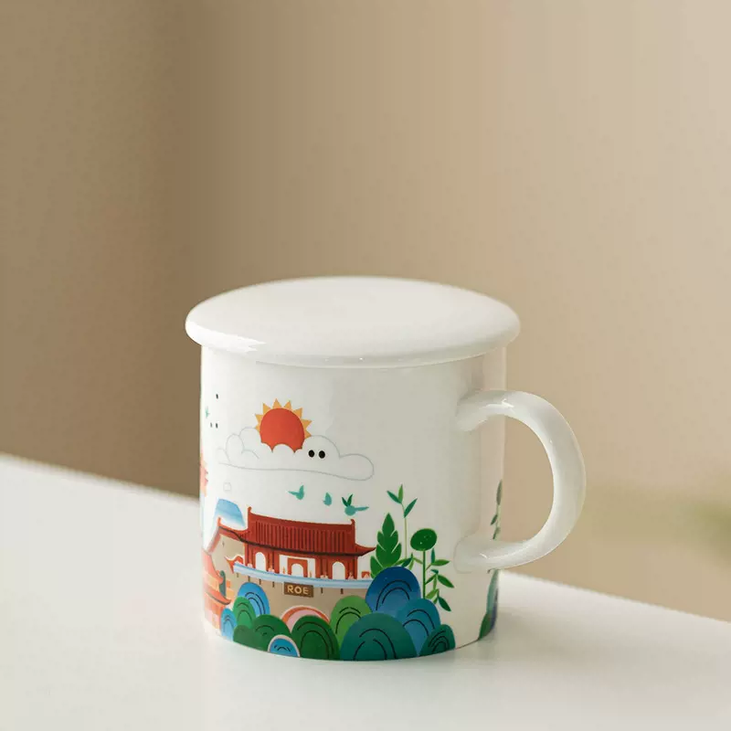 现货批发陶瓷杯子礼品咖啡杯带盖情侣杯礼物伴手礼马克杯定制logo