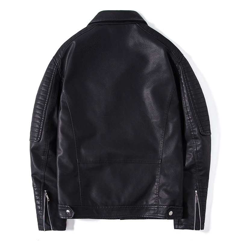 Men's Clothing This autumn, men's lapel leather jacket, casual fashion, short style, handsome style, youth wear trendy brand_voghion.com