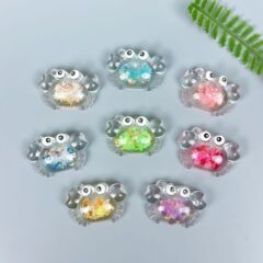 夜光海洋シリーズのカニのアクリルペンダントdiyクリームゴムの携帯ケースのキーホルダーのアクセサリー
