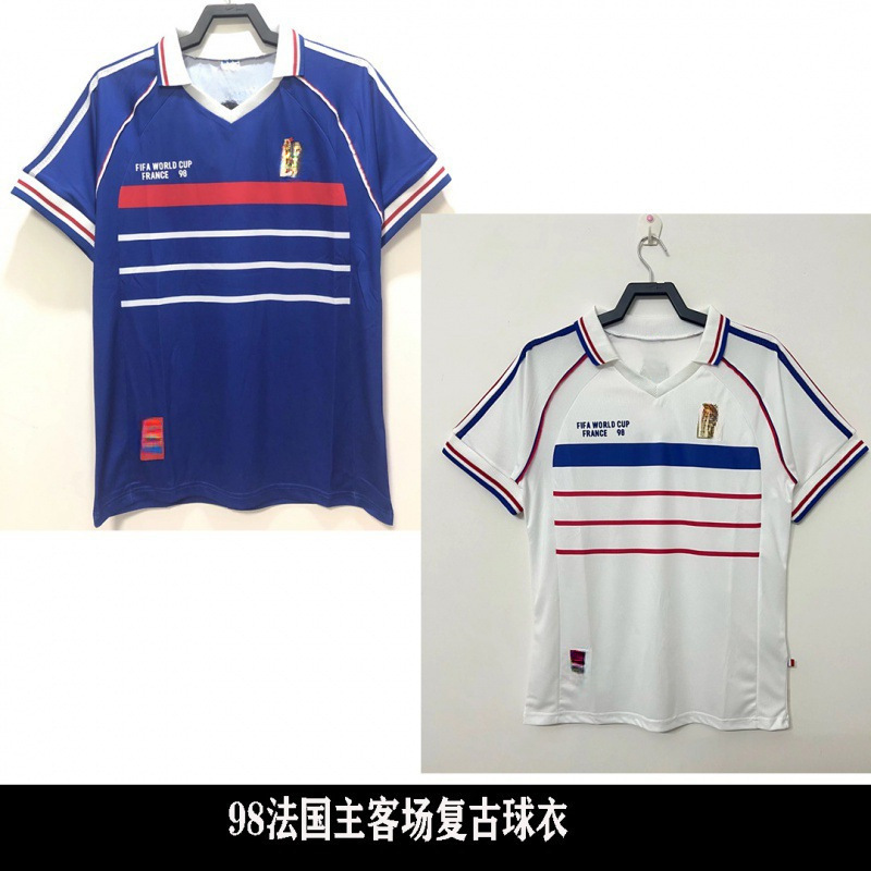 In stock (retro version) 1998 France Home and Away Finals Edition Adult Single Football Jersey, dropshipping available.