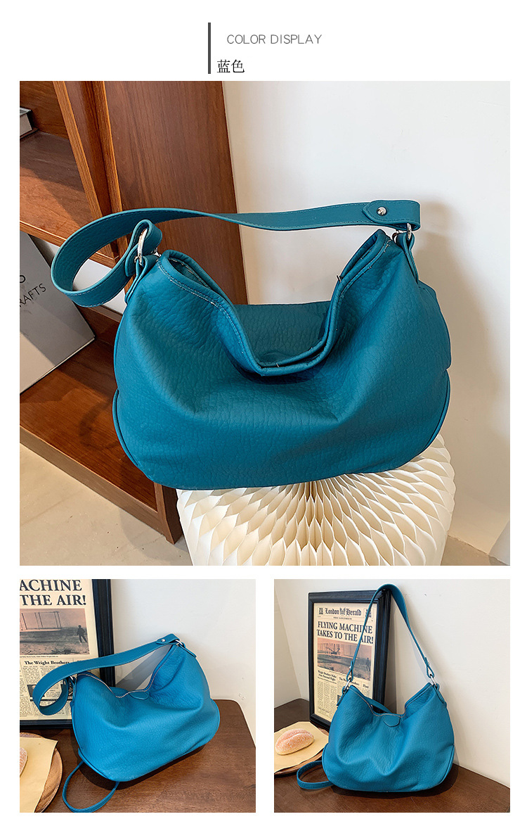 Korean Style Retro Simple Fashion Shoulder Bag 2021 New Ins Large Capacity Casual Handbag Fashionable Crossbody Women's Bag display picture 3