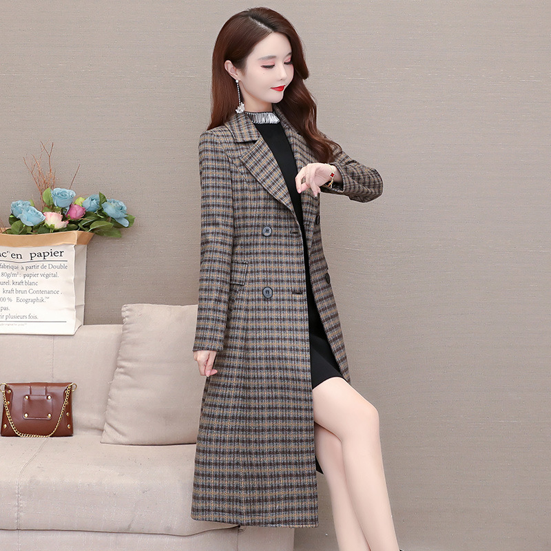 European And American Plaid Coat Image 2