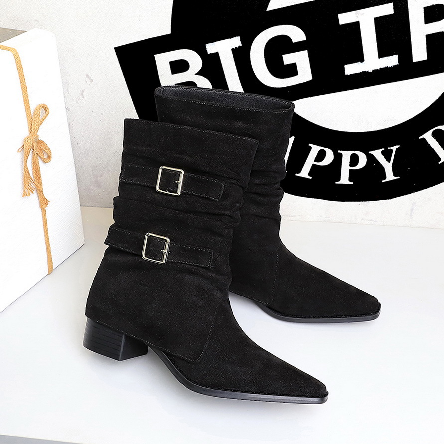 Modische Retro Wildleder Overknee Stiefel Mit Blockabsatz_voghion.com