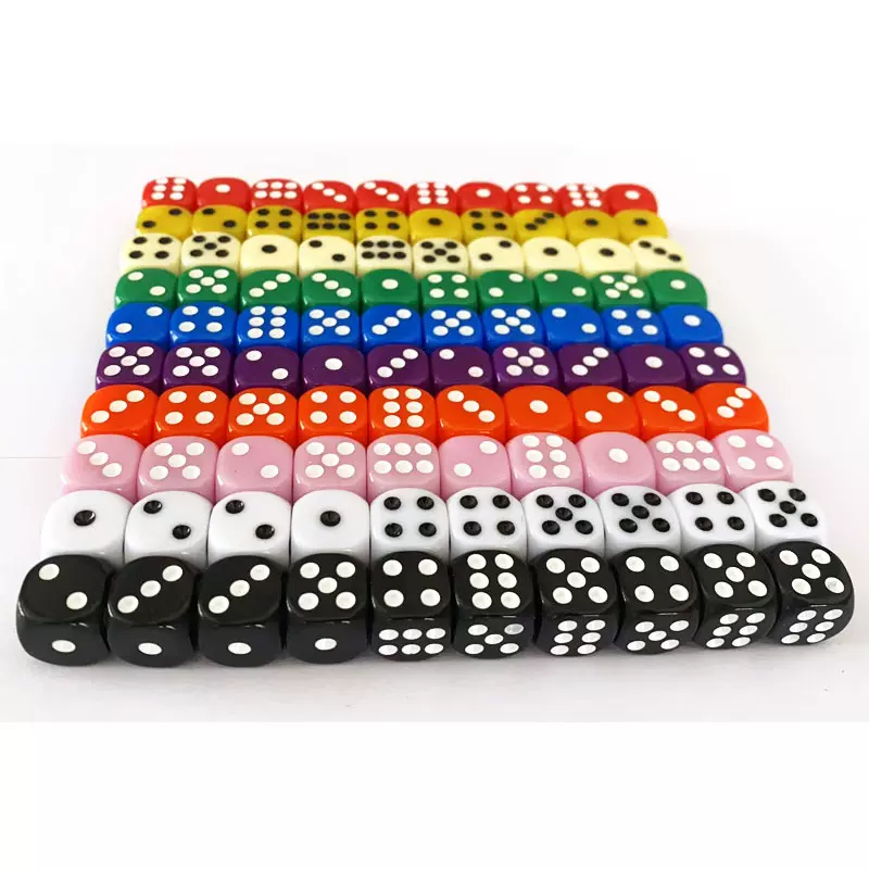 现货批发12mm彩色圆角亚克力色子骰子ktv酒吧点数棋牌麻将筛子