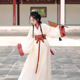 魏晋影楼新款汉服儿童女战国袍马山楚墓直裾复原拖尾交领宫廷风