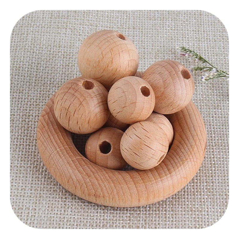 9 ~ 20mm de color Haya granos redondos juguete molar mordedor pulsera collar cadena chupete DIY accesorios la joyería